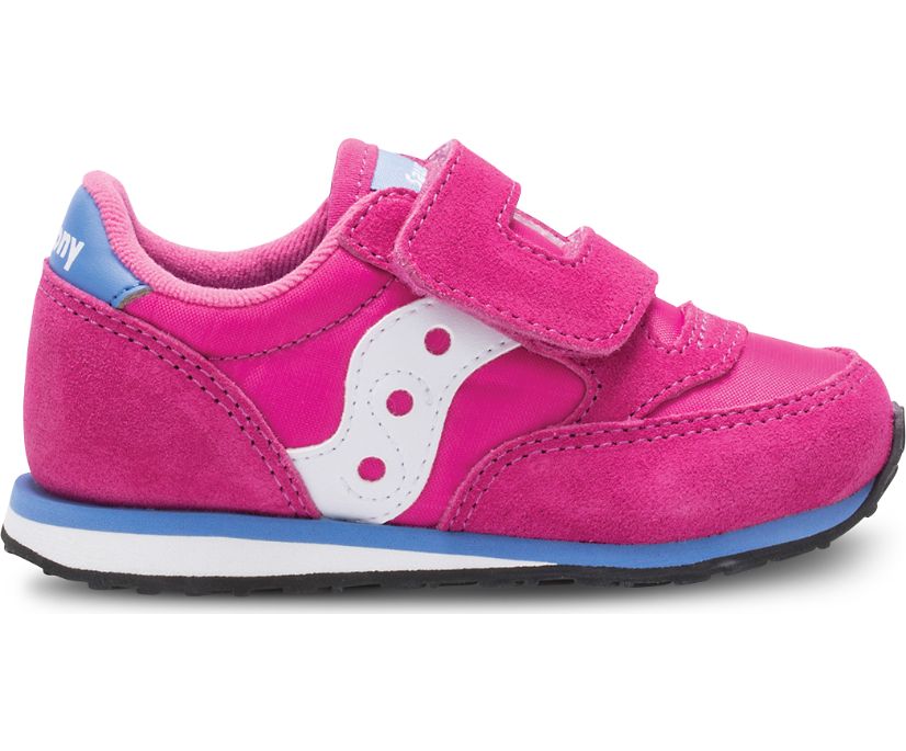 Kids' Saucony Baby Jazz Hook & Loop Sneakers Pink / White | Singapore 713AHKP